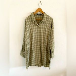 Misguided green shirt dress.